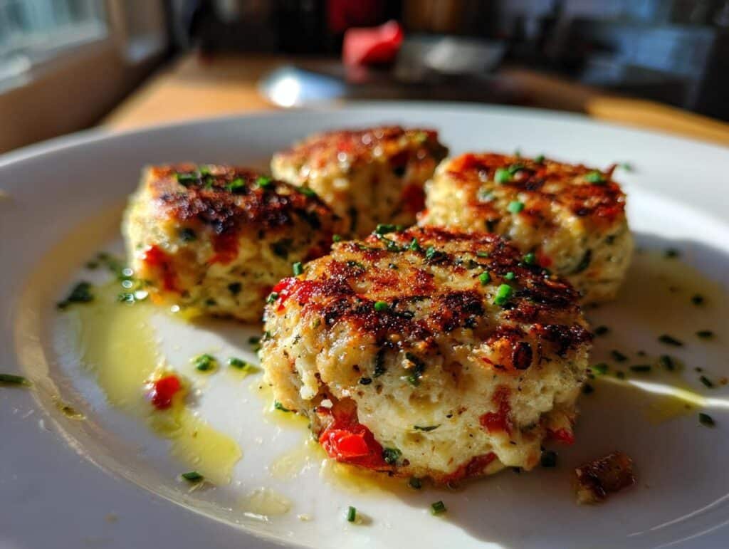 Hüttenkäsetaler mit Tomaten