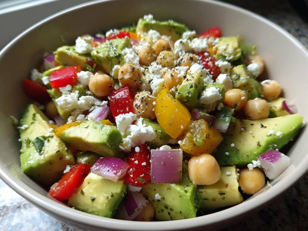 Kichererbsen Feta Avocado Salat