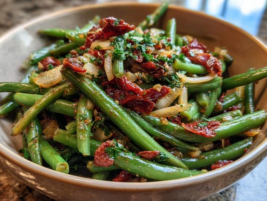 Marinierter Bohnensalat mit getrockneten Tomaten